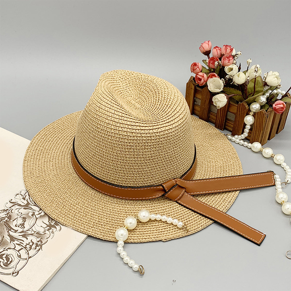 Wide Brim Paper Braided Hat-Teresa&#39;s Fashionista LLC