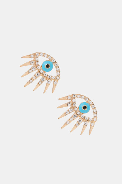 Evil Eye Rhinestone Dangle Earrings-Teresa&#39;s Fashionista LLC