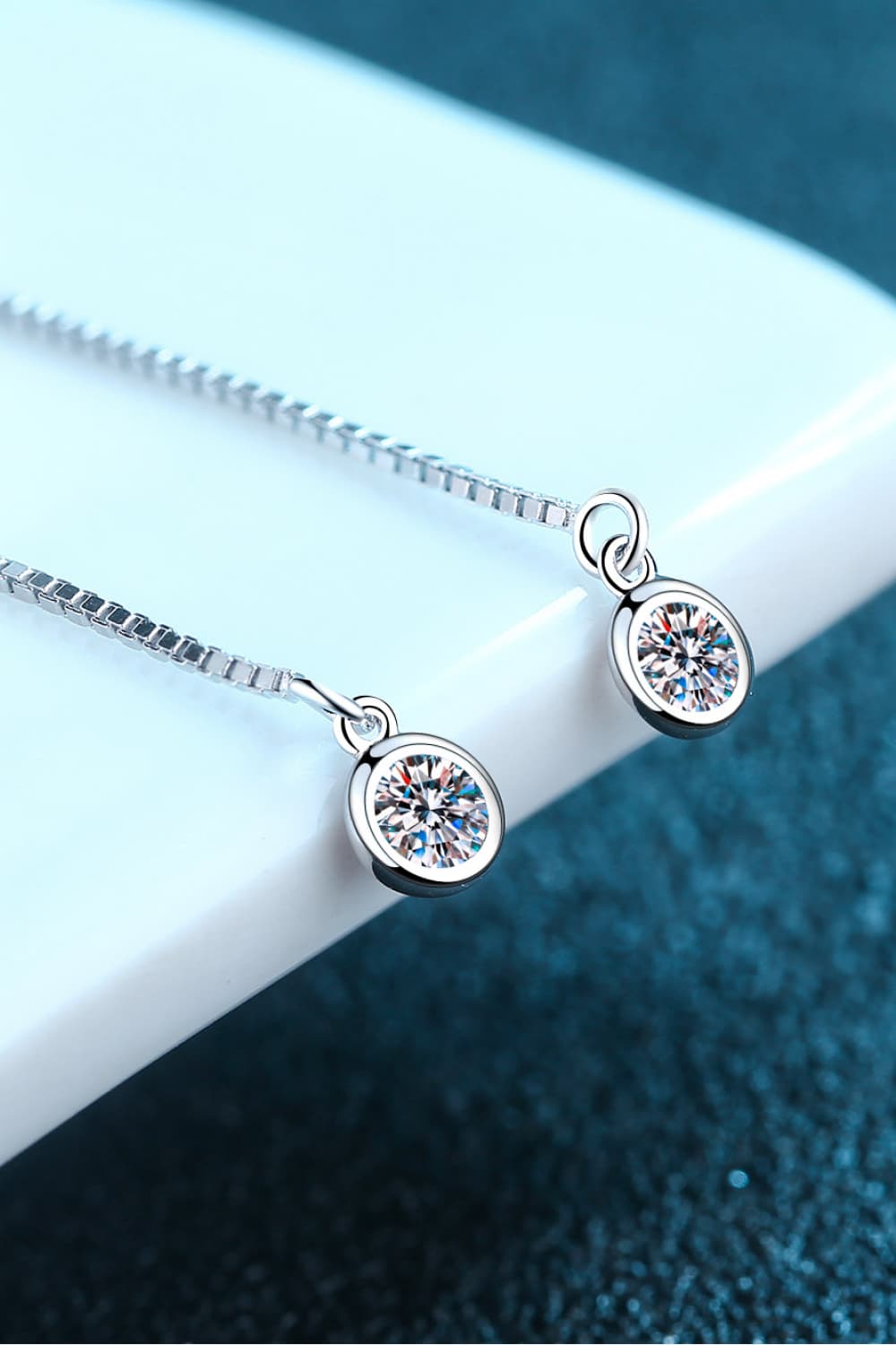 Moissanite 925 Sterling Silver Threader Earrings-Teresa&#39;s Fashionista LLC