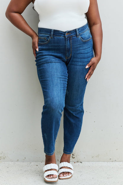 Judy Blue Aila Regular Full Size Mid Rise Cropped Relax Fit Jeans-Teresa&#39;s Fashionista LLC