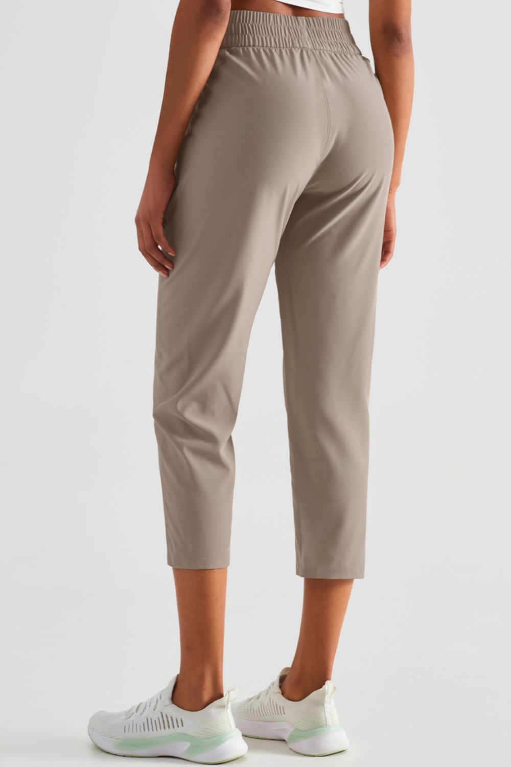 Elastic Waist Cropped Sports Pants-Teresa&#39;s Fashionista LLC