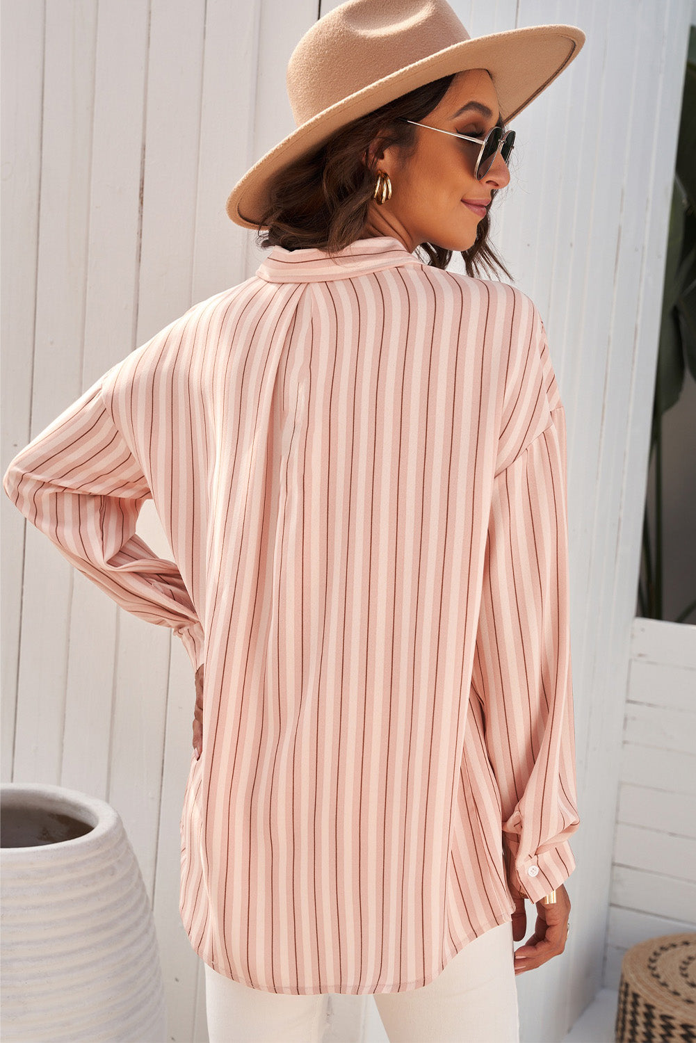 Striped Button-Up Dropped Shoulder Shirt-Teresa&#39;s Fashionista LLC