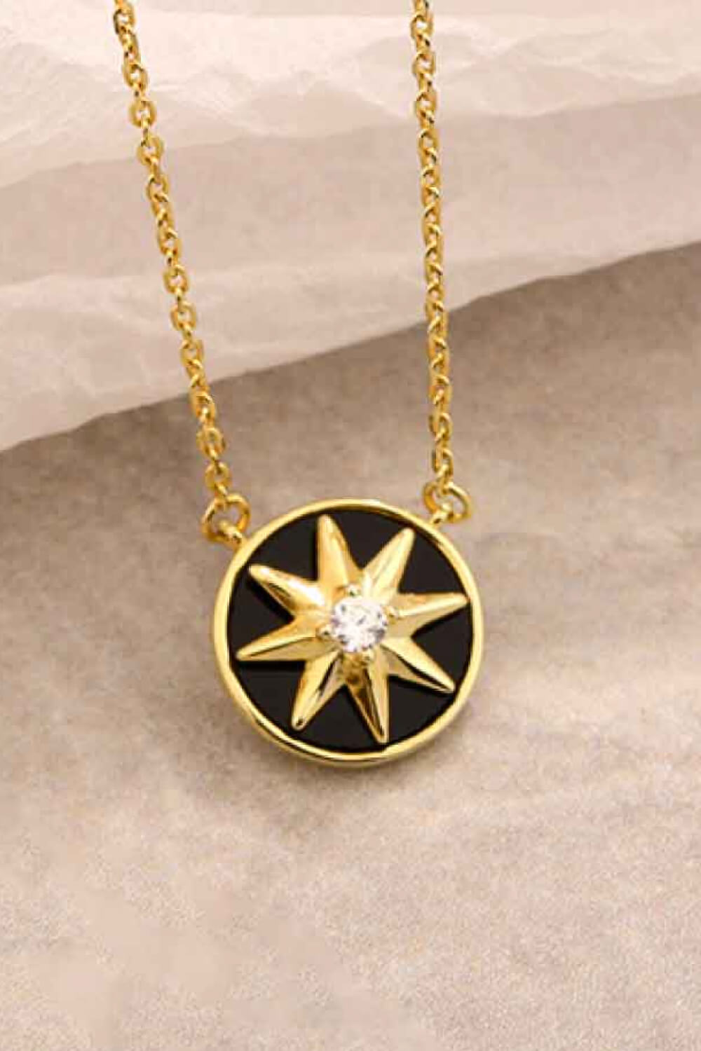 Cubic Zirconia Star Pendant Necklace-Teresa&#39;s Fashionista LLC