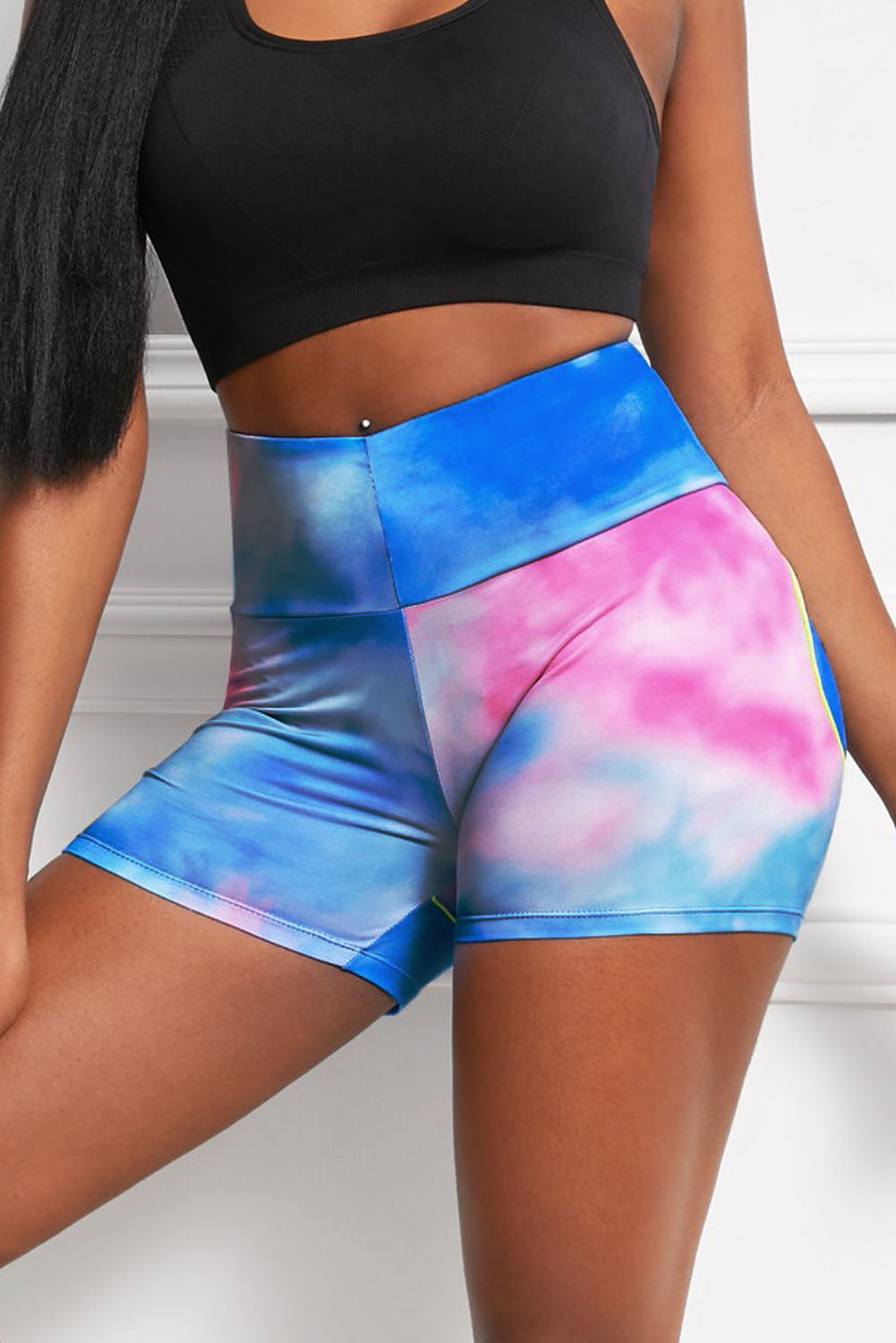 Wide Waistband High Waist Yoga Shorts-Teresa&#39;s Fashionista LLC