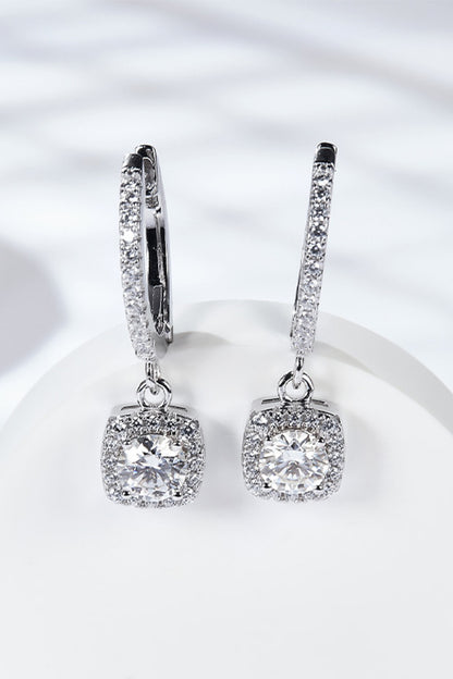 Moissanite Huggie Drop Earrings-Teresa&#39;s Fashionista LLC