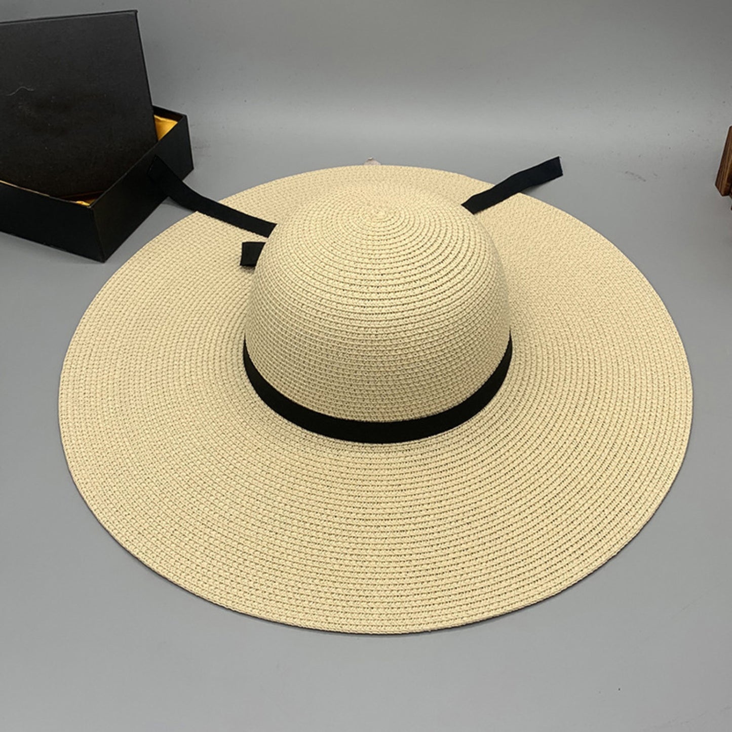 Bow Paper Braided Wide Brim Hat-Teresa&#39;s Fashionista LLC