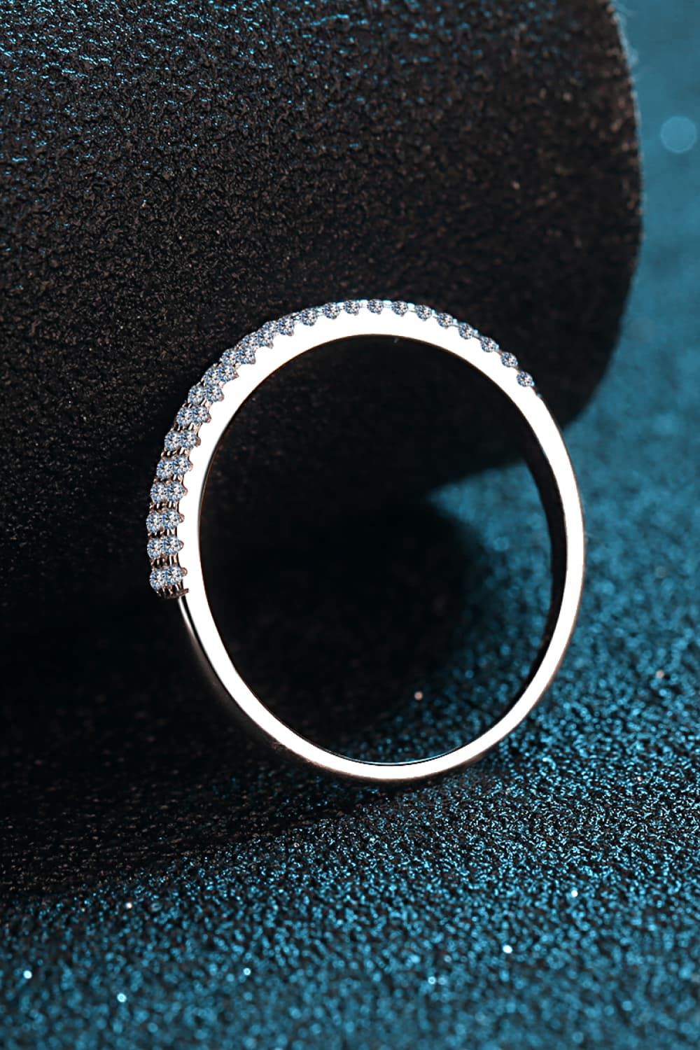 Moissanite 925 Sterling Silver Half-Eternity Ring-Teresa&#39;s Fashionista LLC