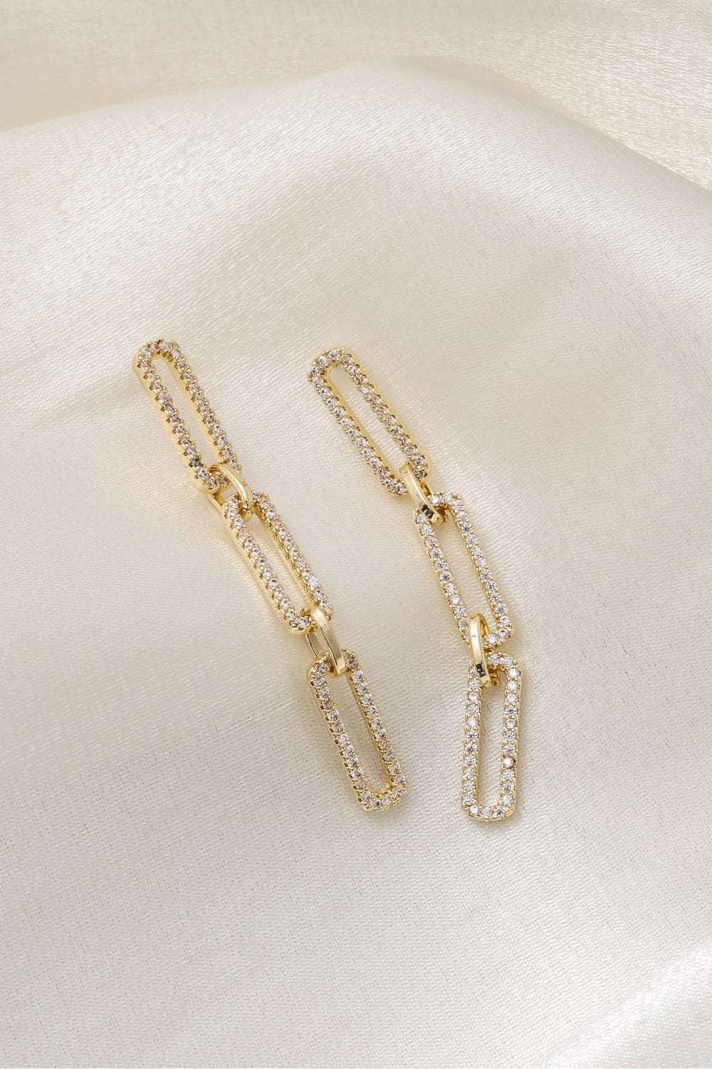 Rhinestone Chunky Chain Drop Earrings-Teresa&#39;s Fashionista LLC