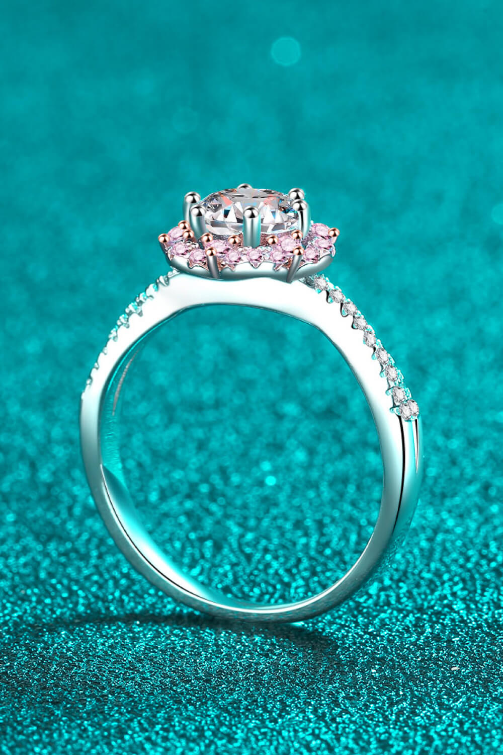 1 Carat Moissanite Flower-Shaped Crisscross Ring-Teresa&#39;s Fashionista LLC