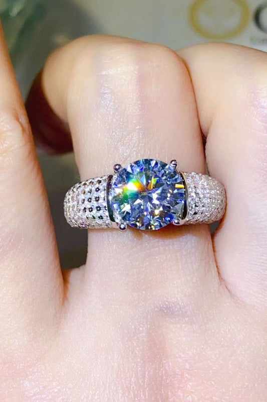 3 Carat Moissanite Side Stone Ring-Teresa&#39;s Fashionista LLC