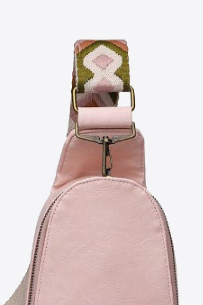 Random Pattern Adjustable Strap PU Leather Sling Bag-Teresa&#39;s Fashionista LLC