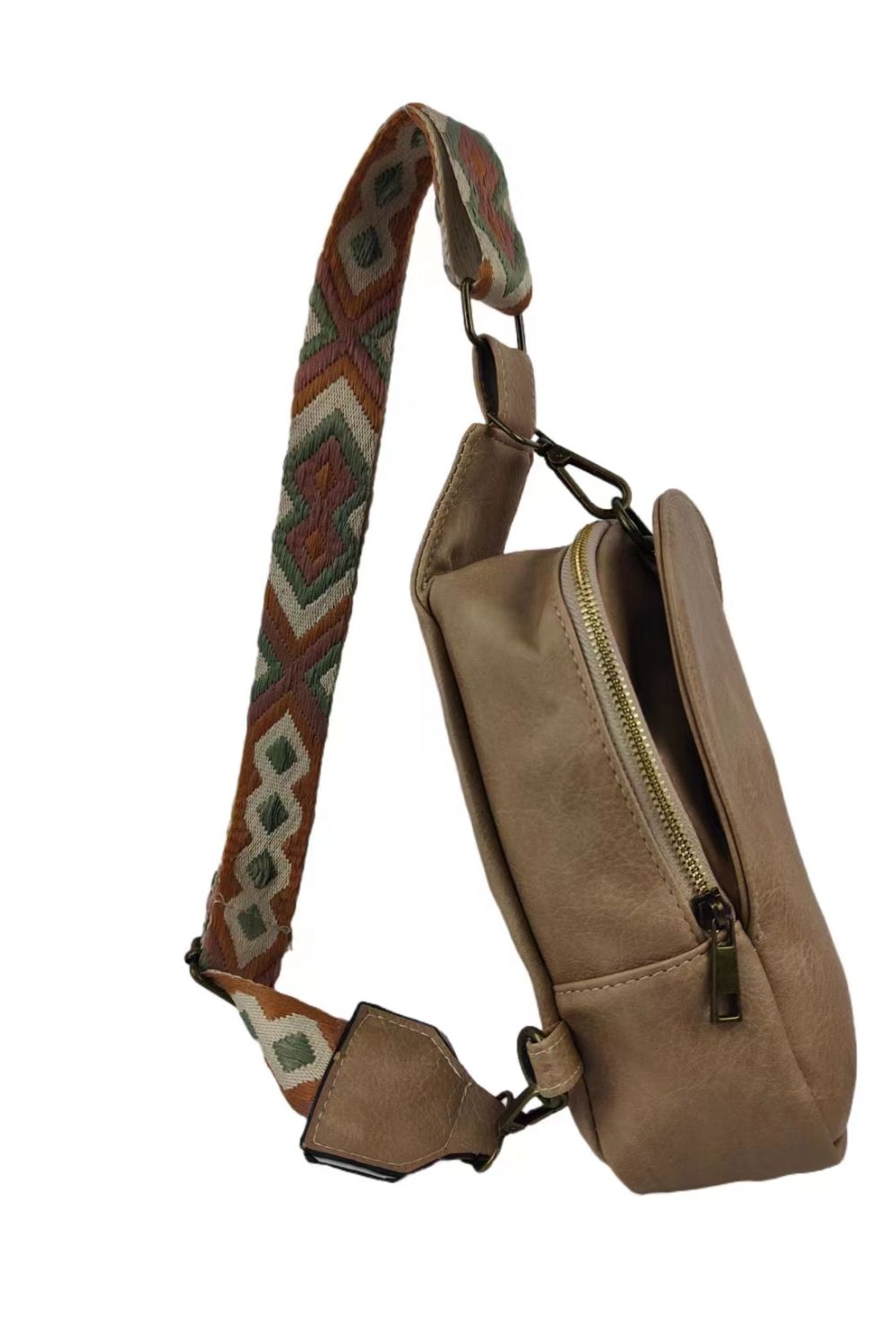 Random Pattern Adjustable Strap PU Leather Sling Bag-Teresa&#39;s Fashionista LLC