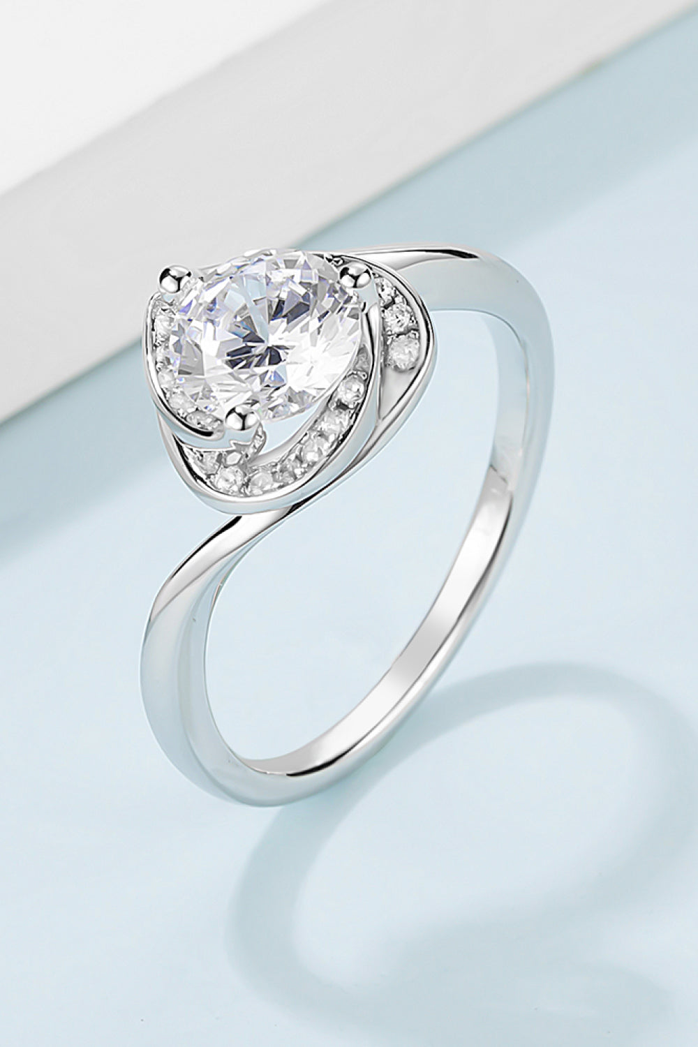 1 Carat Moissanite 925 Sterling Silver Heart Ring-Teresa&#39;s Fashionista LLC