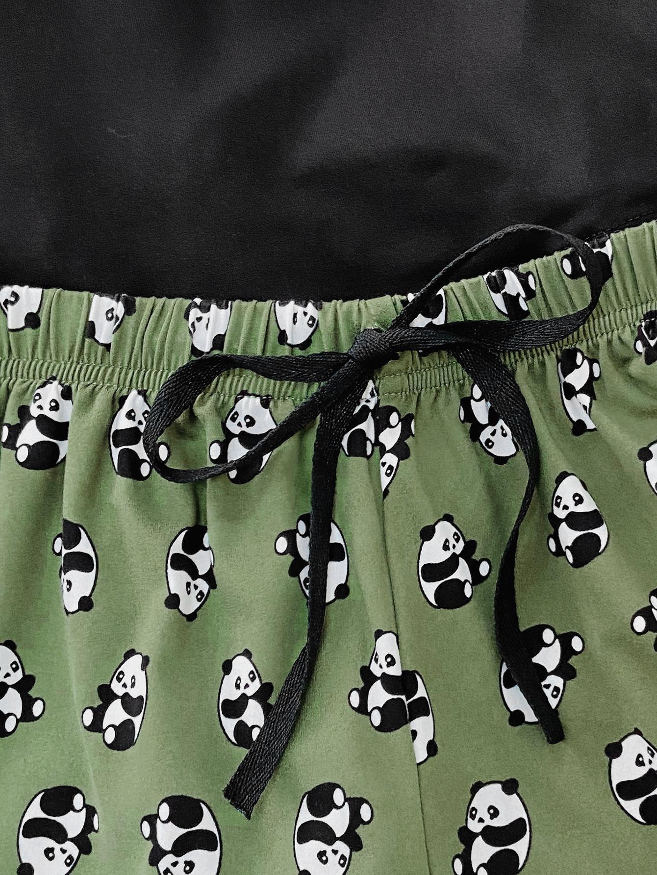 Graphic Tee and Panda Print Shorts Lounge Set-Teresa&#39;s Fashionista LLC