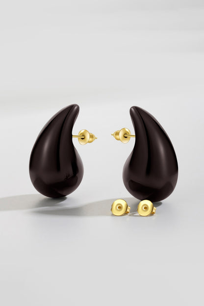 Big Size Water Drop Brass Earrings-Teresa&#39;s Fashionista LLC