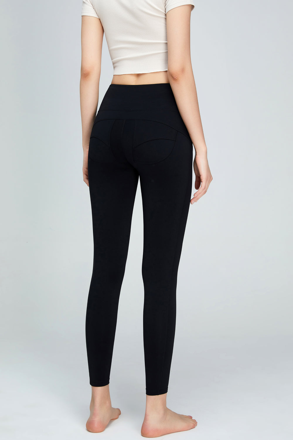 Seam Detail Wide Waistband Sports Leggings-Teresa&#39;s Fashionista LLC