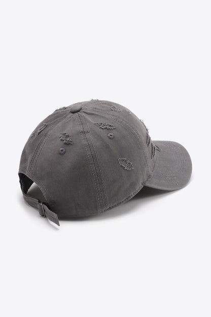 Distressed Adjustable Baseball Cap-Teresa&#39;s Fashionista LLC