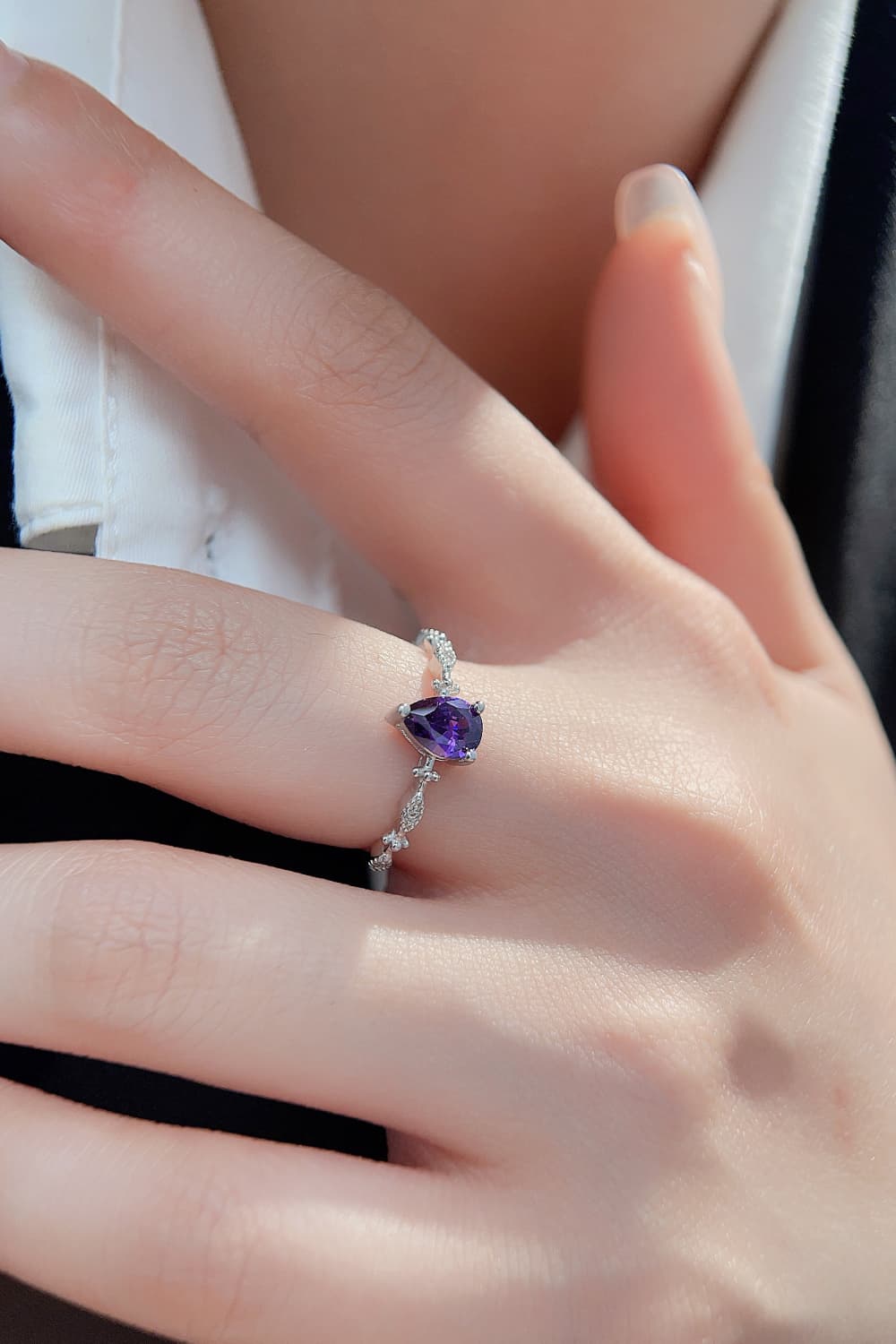 Amethyst 925 Sterling Silver Ring-Teresa&#39;s Fashionista LLC