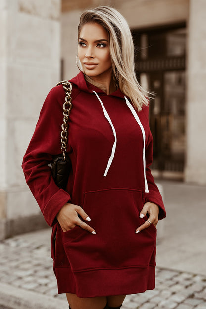 Side Slit Raglan Sleeve Hoodie-Teresa&#39;s Fashionista LLC