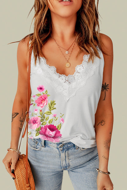 Floral Scalloped Lace Detail Cami-Teresa&#39;s Fashionista LLC