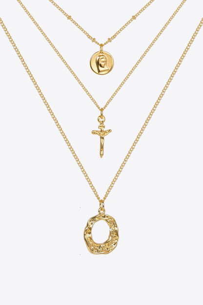 3-Piece 18K Gold-Plated Pendant Necklace-Teresa&#39;s Fashionista LLC