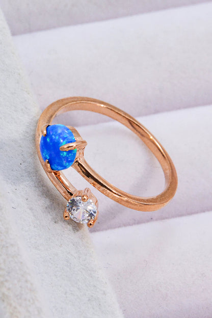 Opal and Zircon Open Ring-Teresa&#39;s Fashionista LLC