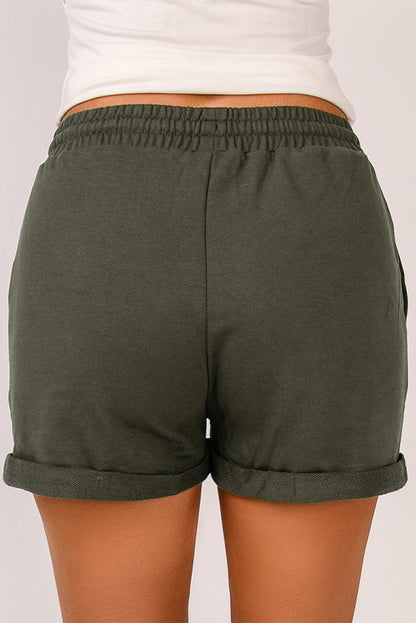 Drawstring Waist Cuffed Shorts-Teresa&#39;s Fashionista LLC