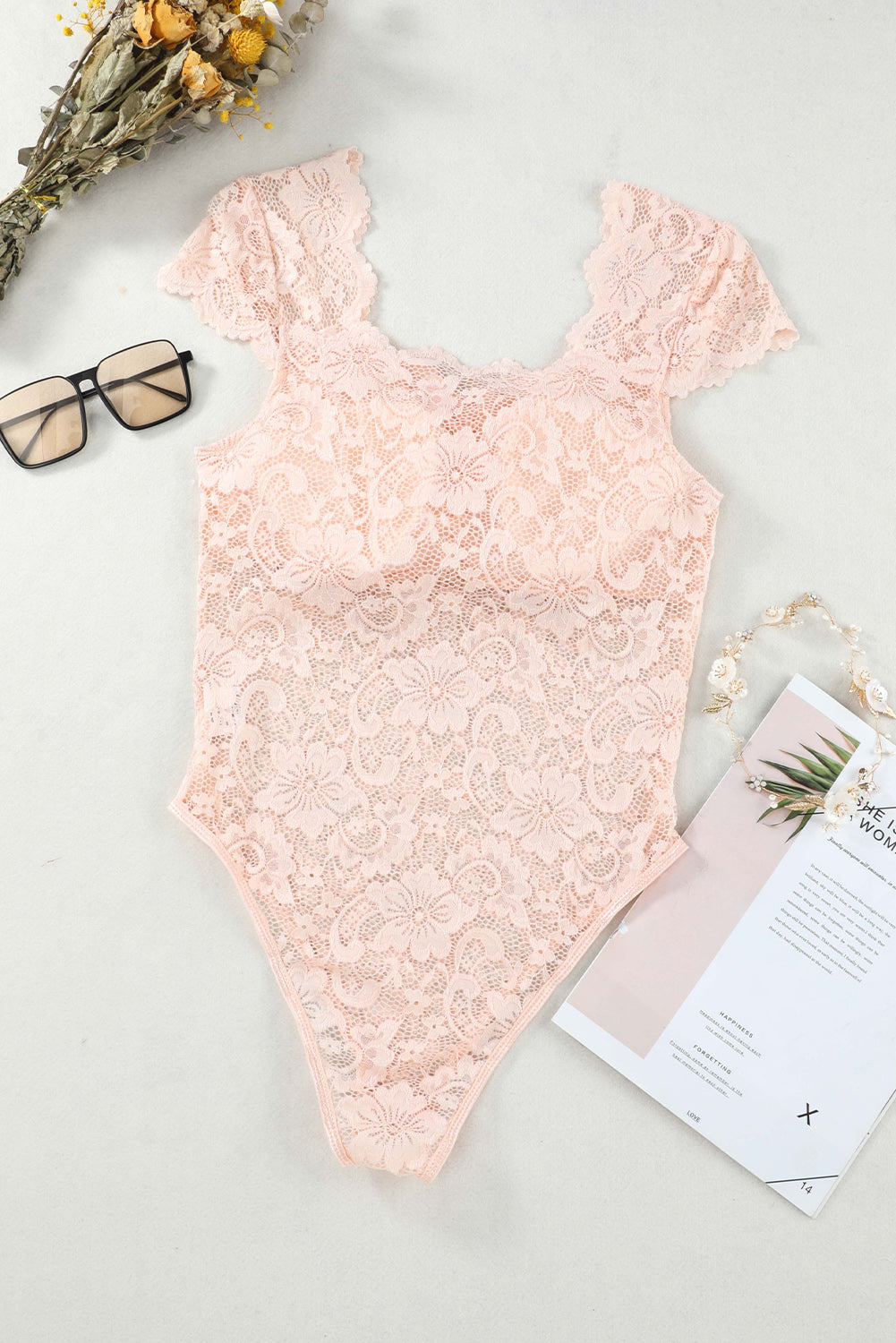 Ruched Sweetheart Neck Lace Bodysuit-Teresa&#39;s Fashionista LLC