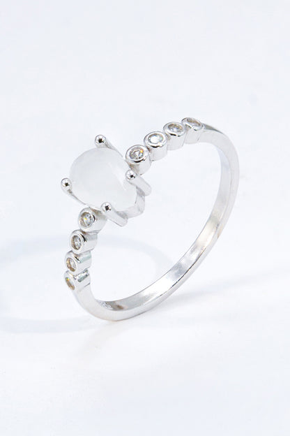 Teardrop Natural Moonstone Ring-Teresa&#39;s Fashionista LLC