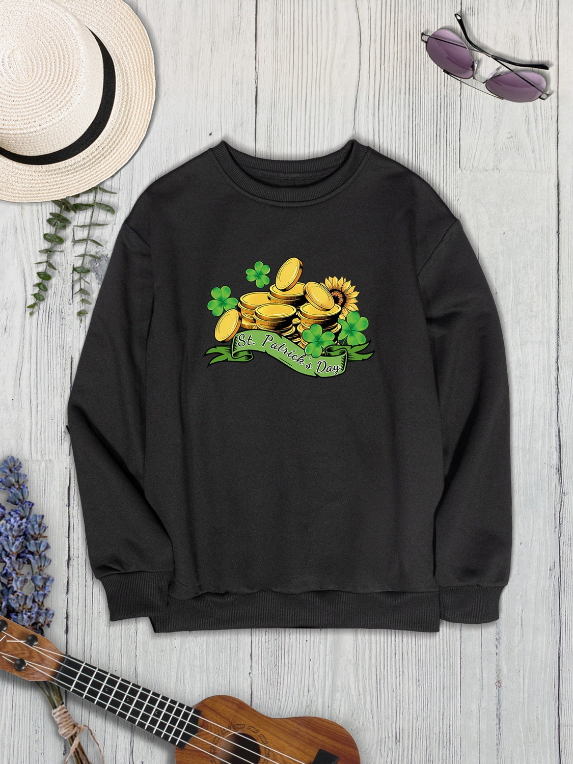 ST. PATRICK'S DAY Graphic Round Neck Sweatshirt-Teresa&#39;s Fashionista LLC