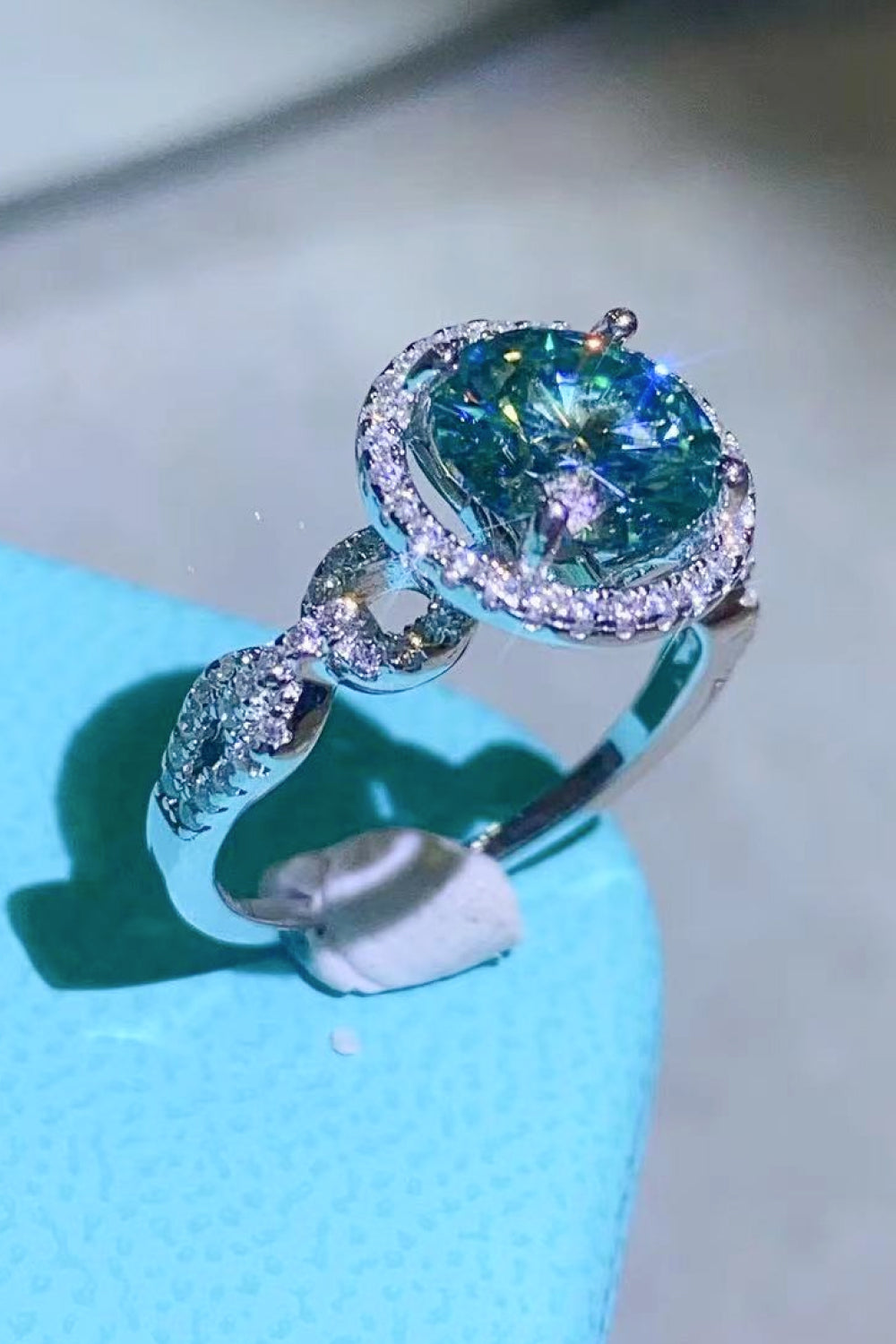 2 Carat Moissanite Emerald Green Ring-Teresa&#39;s Fashionista LLC