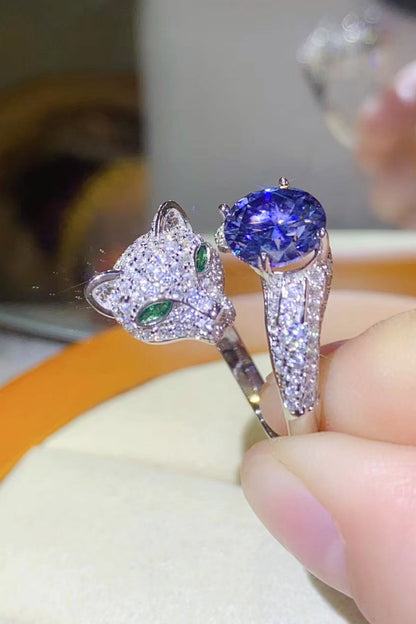 2 Carat Moissanite Adjustable Animal Bypass Ring-Teresa&#39;s Fashionista LLC