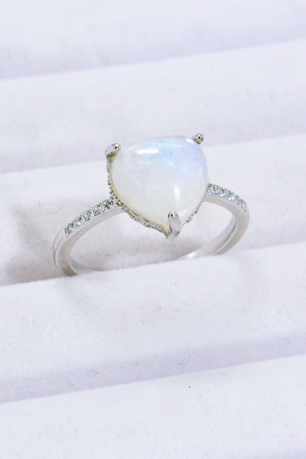 Heart-Shaped Natural Moonstone Ring-Teresa&#39;s Fashionista LLC