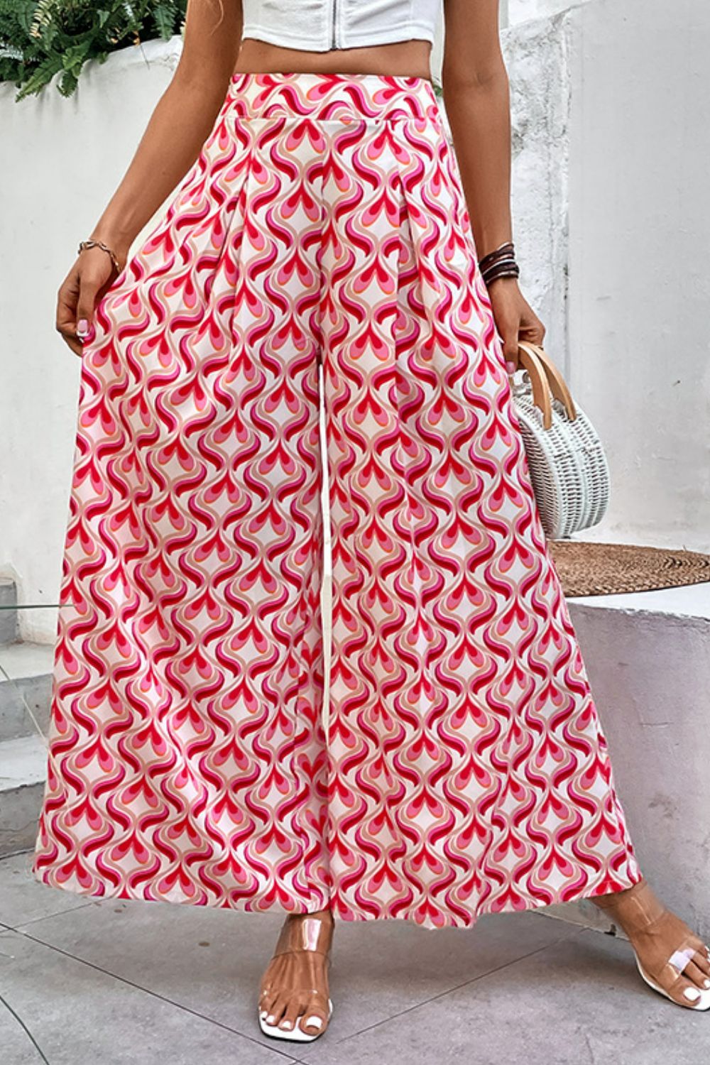 Printed High-Waist Culottes-Teresa&#39;s Fashionista LLC