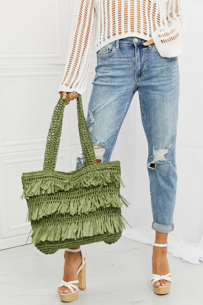 Fame The Last Straw Fringe Straw Tote Bag-Teresa&#39;s Fashionista LLC