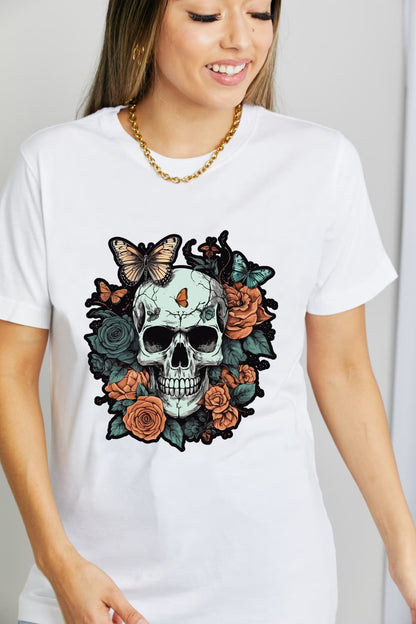 Simply Love Simply Love Full Size Skull Graphic Cotton T-Shirt-Teresa&#39;s Fashionista LLC