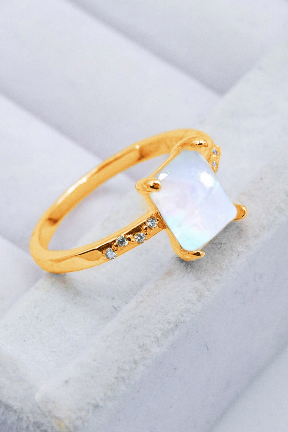 Square Moonstone Ring-Teresa&#39;s Fashionista LLC