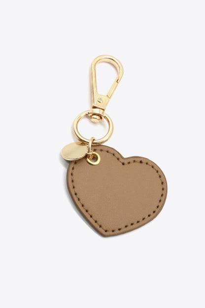 Assorted 4-Pack Heart Shape PU Leather Keychain-Teresa&#39;s Fashionista LLC