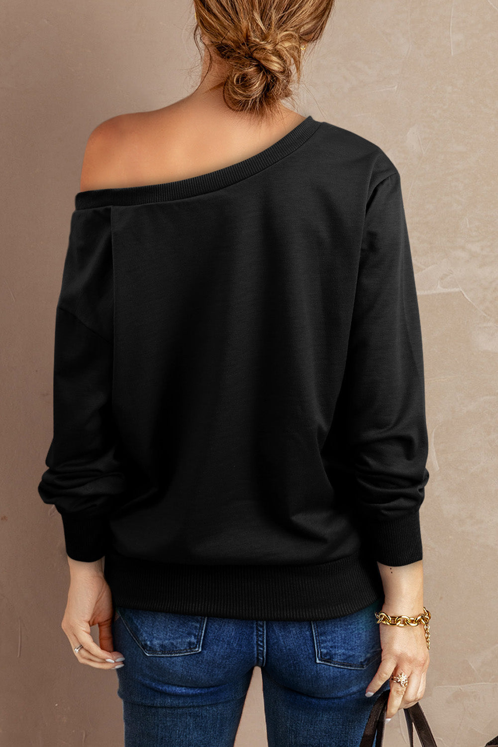 Boat Neck Long Sleeve Sweatshirt-Teresa&#39;s Fashionista LLC