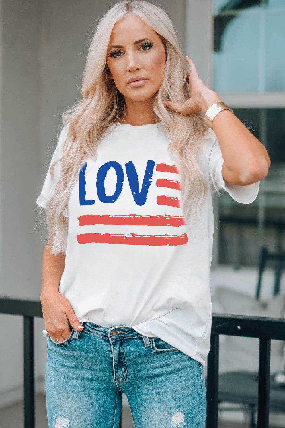 Graphic Round Neck Short Sleeve Tee-Teresa&#39;s Fashionista LLC