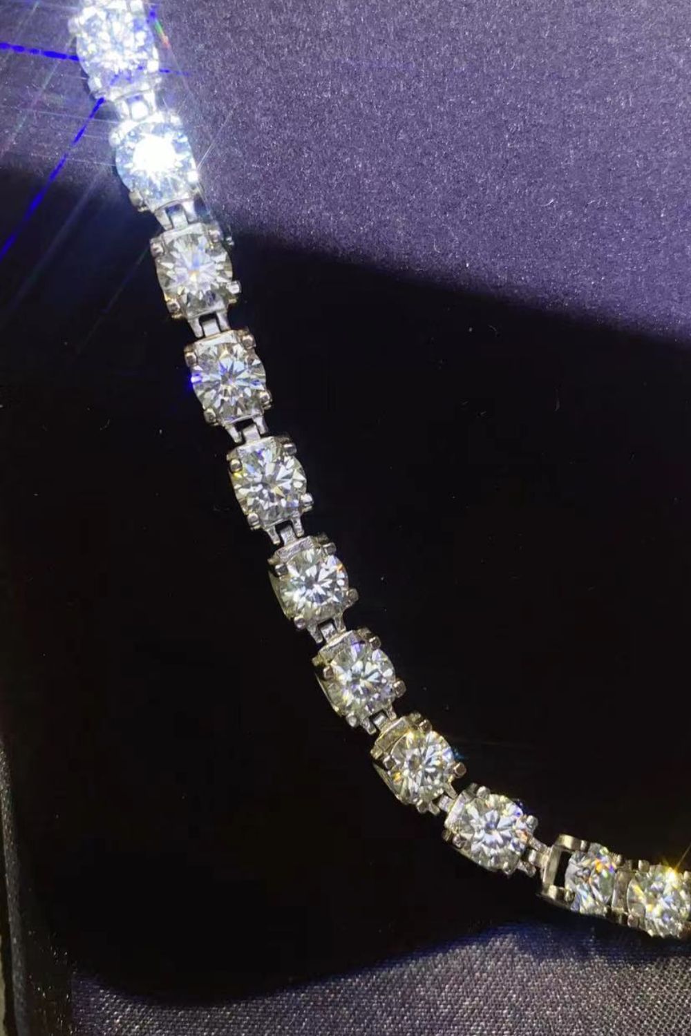 10 Carat Moissanite Platinum-Plated Bracelet-Teresa&#39;s Fashionista LLC