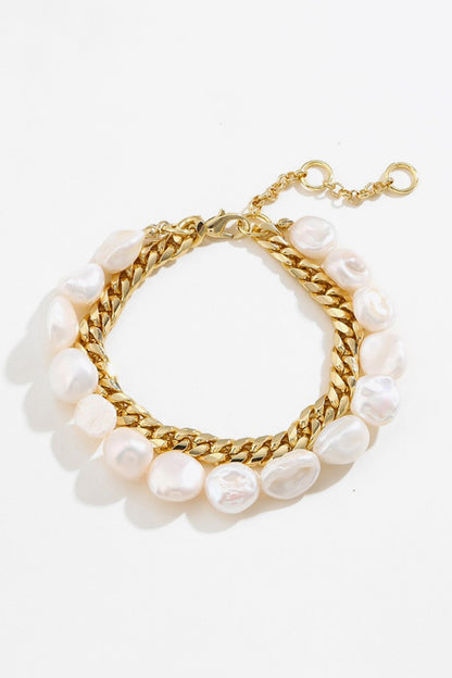 Two-Tone Double-Layered Bracelet-Teresa&#39;s Fashionista LLC