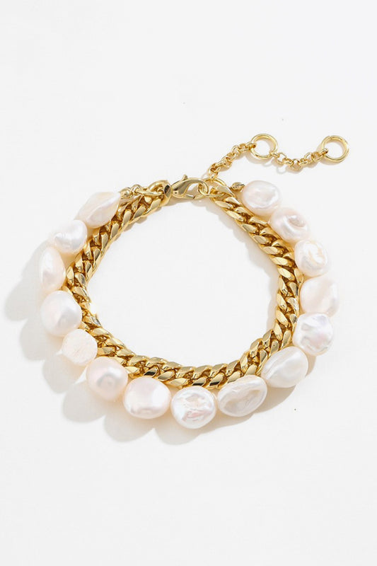 Two-Tone Double-Layered Bracelet-Teresa&#39;s Fashionista LLC