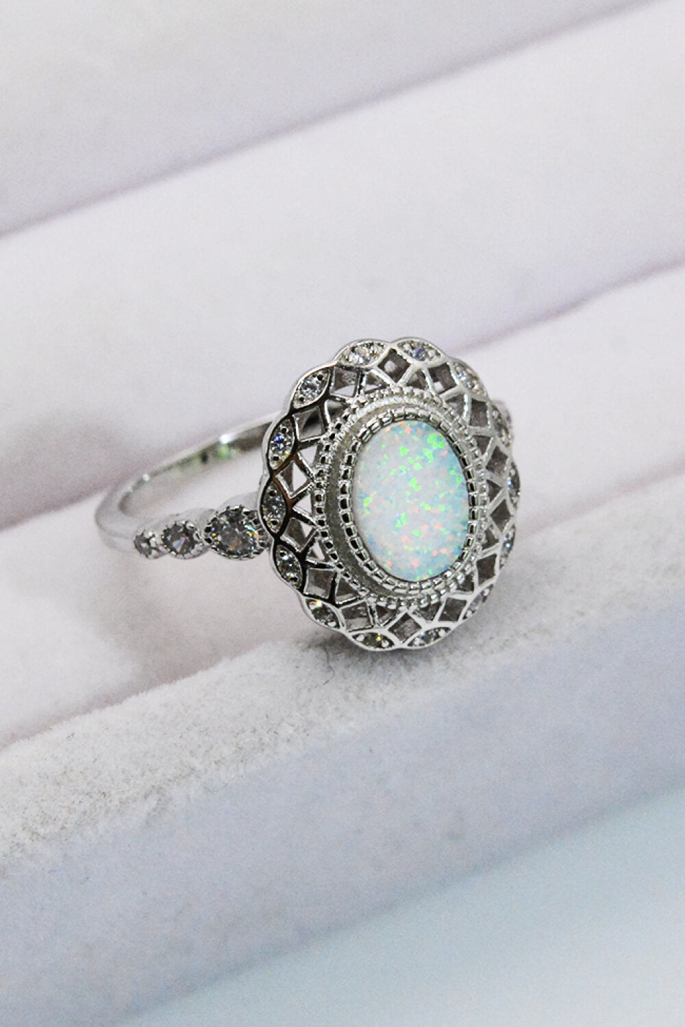 Feeling The Love 925 Sterling Silver Opal Ring-Teresa&#39;s Fashionista LLC