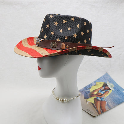 US Flag Print Paper Cloth Hat-Teresa&#39;s Fashionista LLC