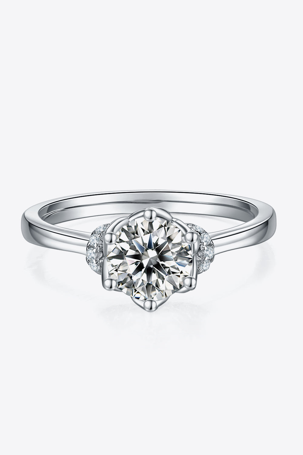 1 Carat Moissanite 925 Sterling Silver Ring-Teresa&#39;s Fashionista LLC