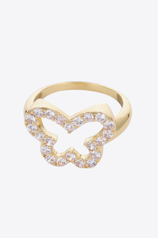 Rhinestone Butterfly-Shaped Ring-Teresa&#39;s Fashionista LLC