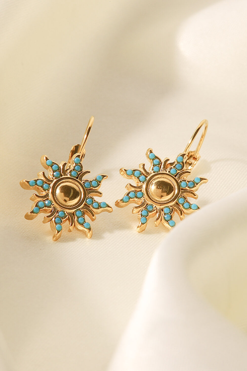 Turquoise Sun Drop Earrings-Teresa&#39;s Fashionista LLC