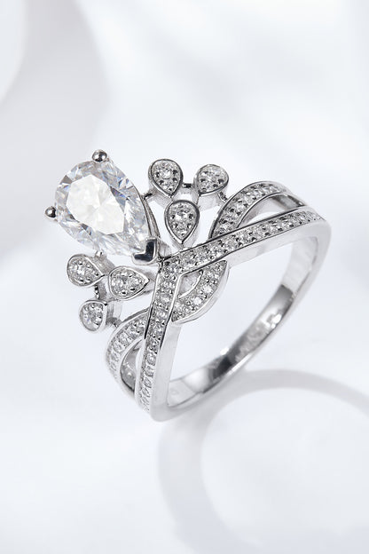 1.5 Carat Moissanite Crown-Shaped Ring-Teresa&#39;s Fashionista LLC