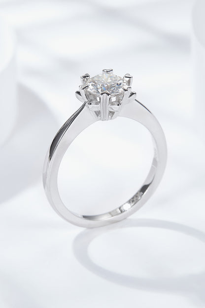 925 Sterling Silver Solitaire Moissanite Ring-Teresa&#39;s Fashionista LLC